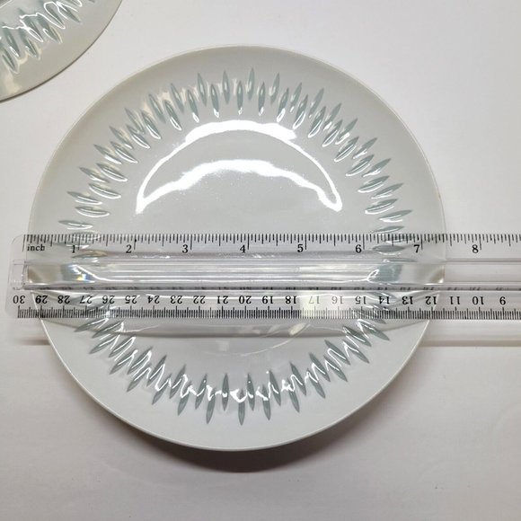 Lot of 2 Arabia of Finland 7 1/2" Salad Plates Vtg White Rice (Grains) Porcelain - Picture 5 of 5